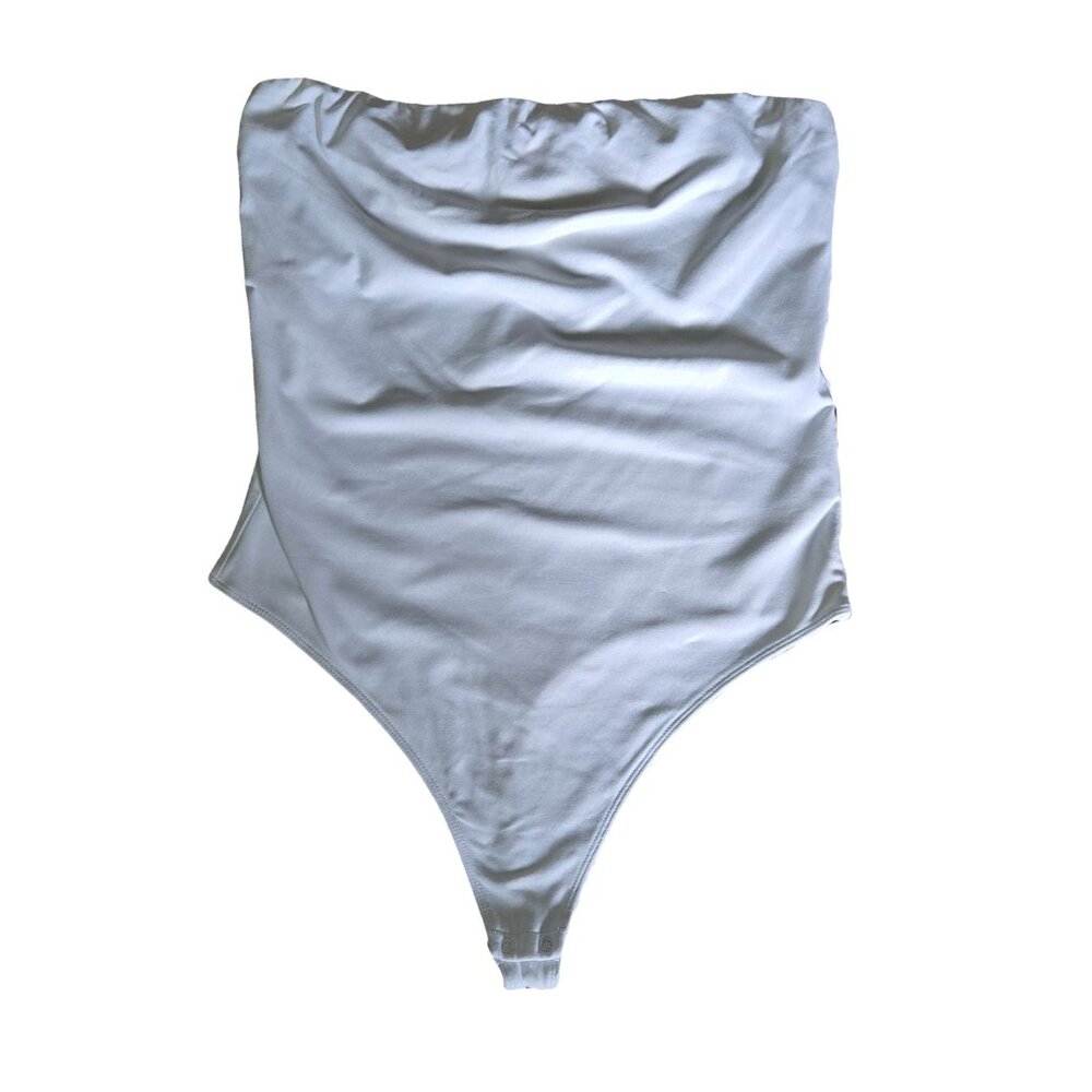 Aritzia BABATON CONTOUR White Strapless Bodysuit L